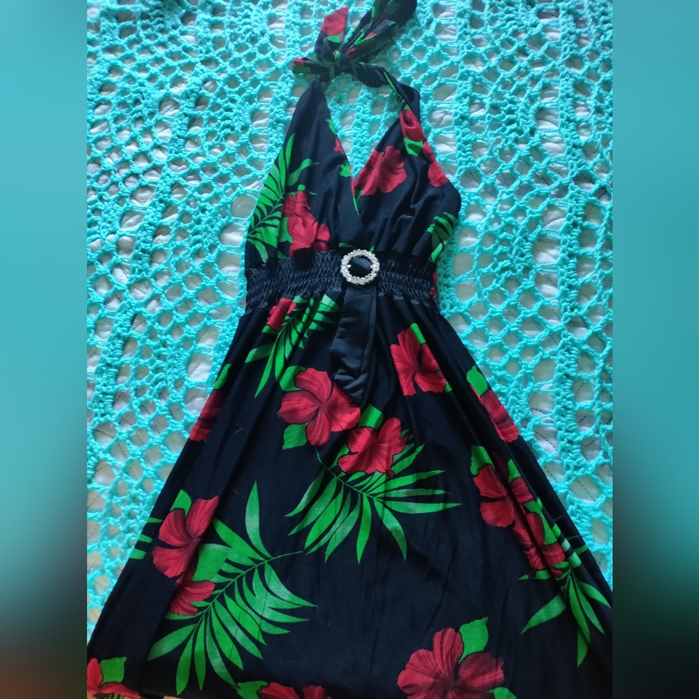 Knee length halter dress